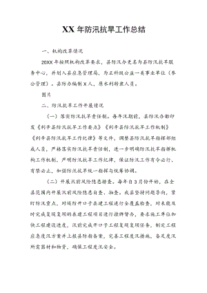 XX防汛抗旱工作总结.docx