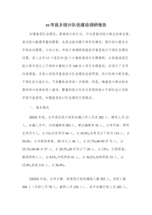 xx市县乡统计队伍建设调研报告.docx