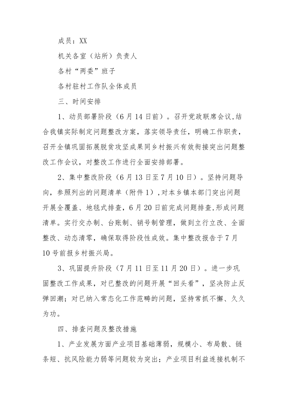 XX镇巩固拓展脱贫攻坚成果同乡村振兴有效衔接突出问题整改方案.docx_第2页