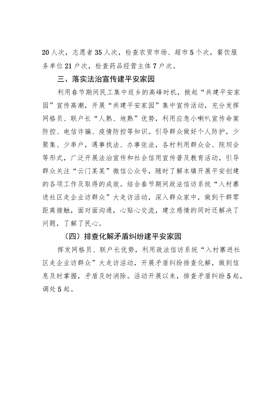 乡镇开展“共建平安家园”志愿服务集中示范活动总结.docx_第2页