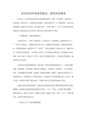 优化营商环境典型做法：最优政务服务.docx