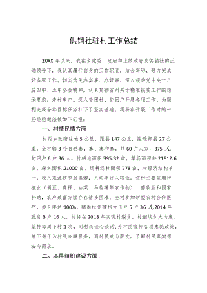 供销社驻村工作总结.docx