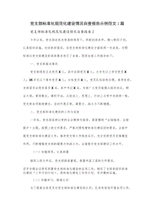 党支部标准化规范化建设情况自查报告示例范文2篇.docx