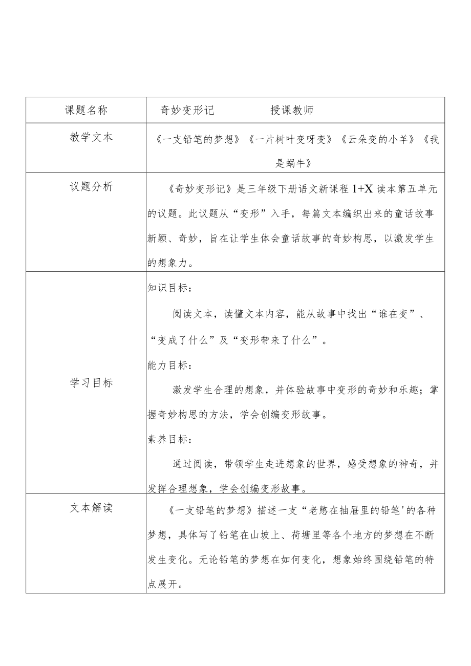 《奇妙变形记》群文阅读教学设计.docx_第1页