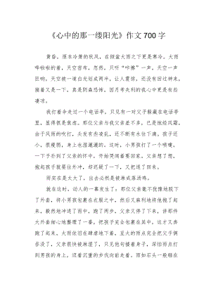 《心中的那一缕阳光》作文700字.docx