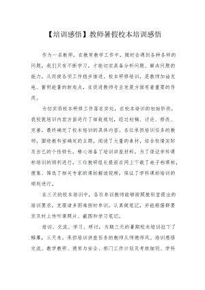 【培训感悟】教师暑假校本培训感悟.docx