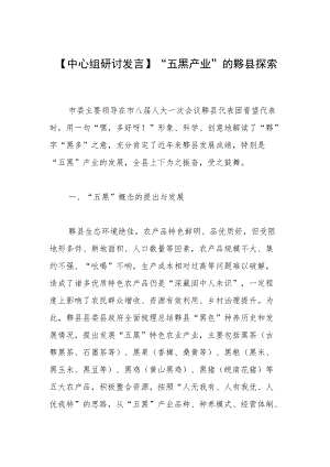 【中心组研讨发言】“五黑产业”的黟县探索.docx