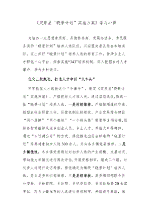 《突泉县“晓景计划”实施方案》学习心得.docx