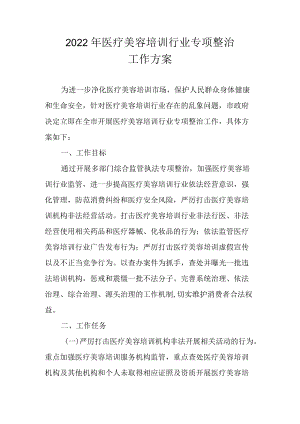 2022医疗美容培训行业专项整治工作方案.docx