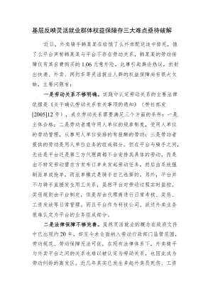 基层反映灵活就业群体权益保障存三大难点亟待破解.docx