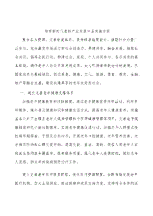 培育新时代老龄产业发展体系实施方案.docx