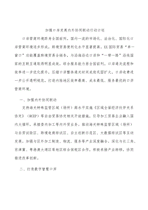 加强口岸发展内外协同联动行动计划.docx