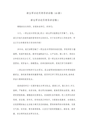 (10篇)新生军训动员领导讲话稿.docx