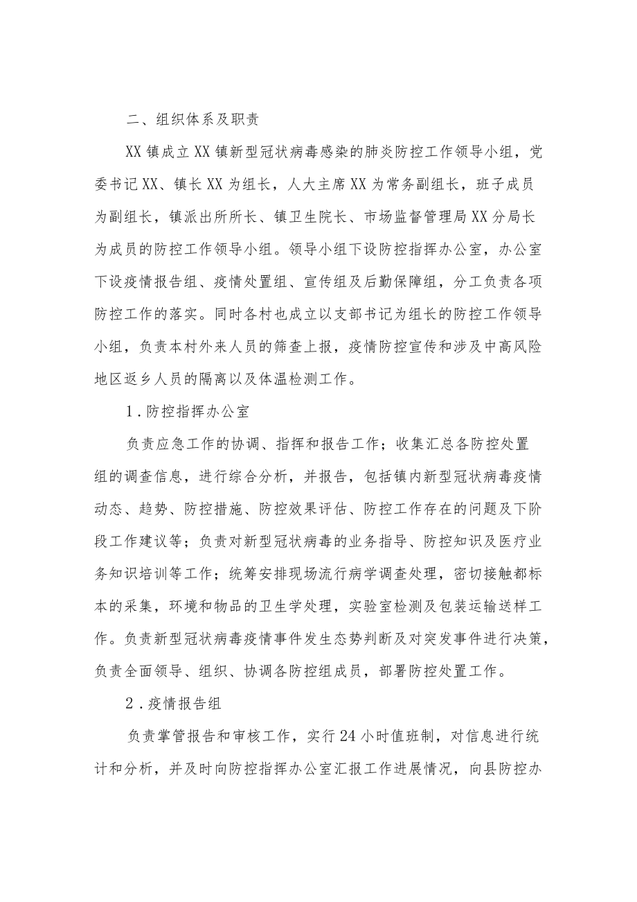 XX镇关于应对新型冠状病毒感染肺炎疫情应急预案.docx_第2页