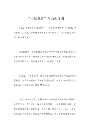 “小过重罚”与助企纾困.docx