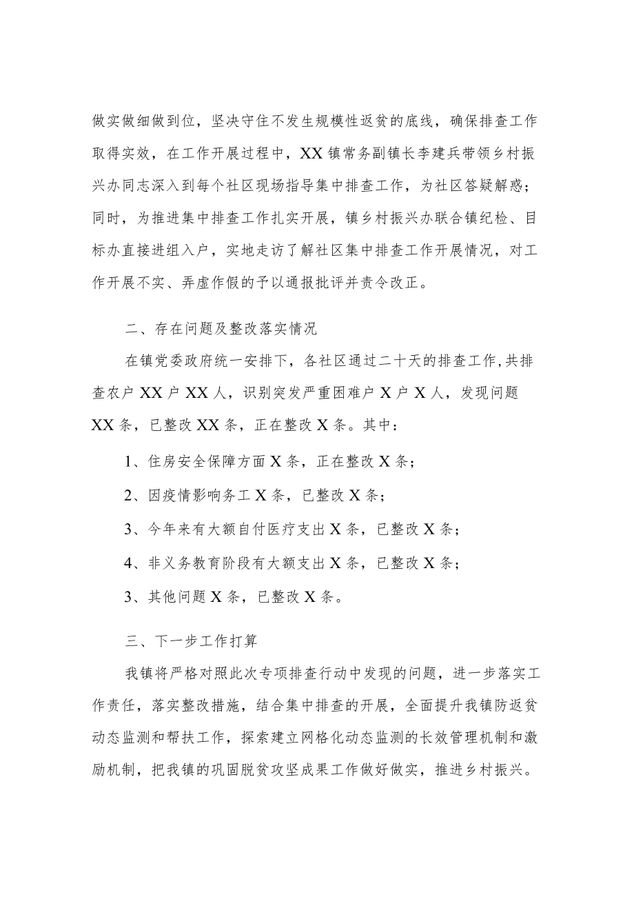 XX镇关于防止返贫集中排查工作的总结报告.docx_第2页