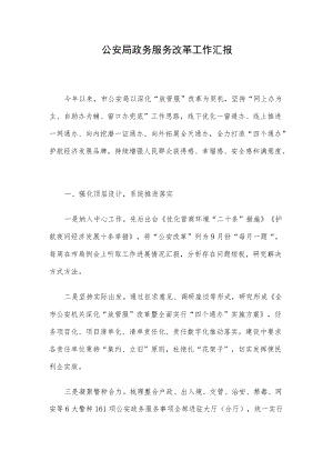 公安局政务服务改革工作汇报.docx