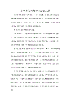 小学暑假教师校本培训总结.docx