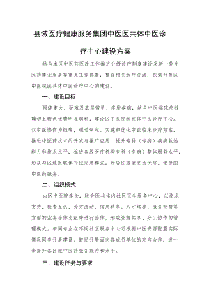 县域医疗健康服务集团中医医共体中医诊疗中心建设方案.docx