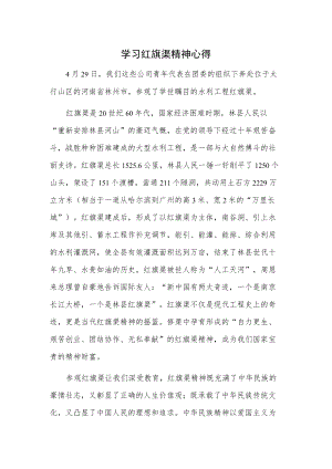 学习红旗渠精神心得.docx