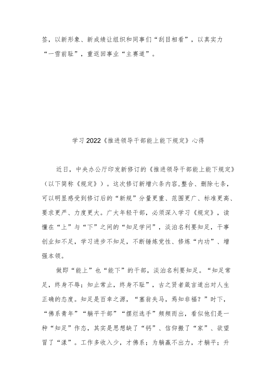 学习2022《推进领导干部能上能下规定》心得3篇.docx_第3页