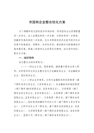 市国有企业整合优化方案.docx