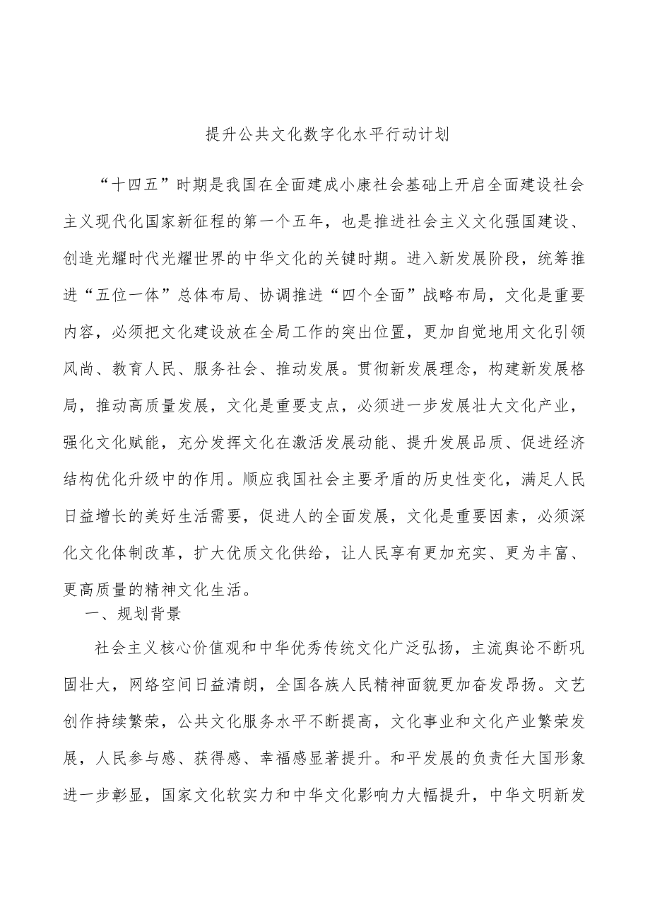 提升公共文化数字化水平行动计划.docx_第1页