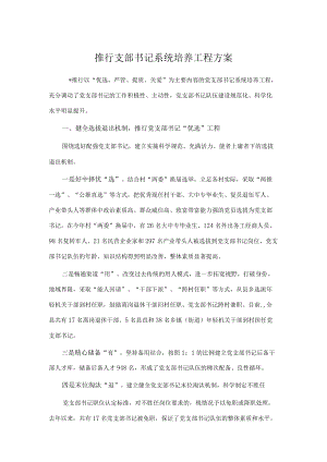 推行支部书记系统培养工程方案.docx