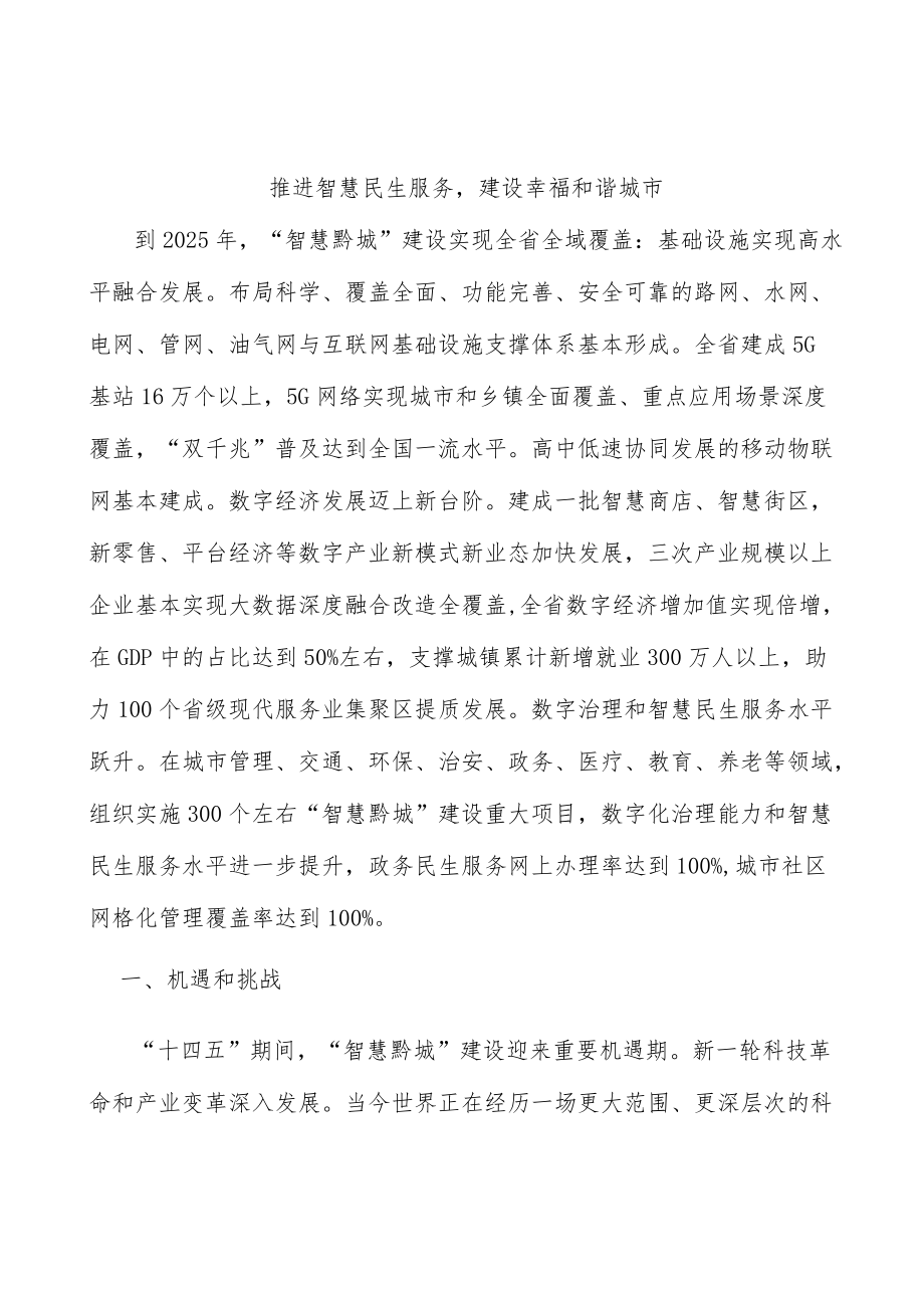 推进智慧民生服务建设幸福和谐城市.docx_第1页