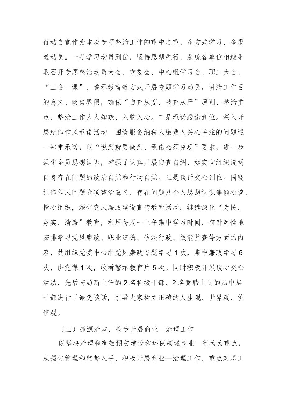 某市税务局纪律作风问题专项整治工作情况总结报告.docx_第2页