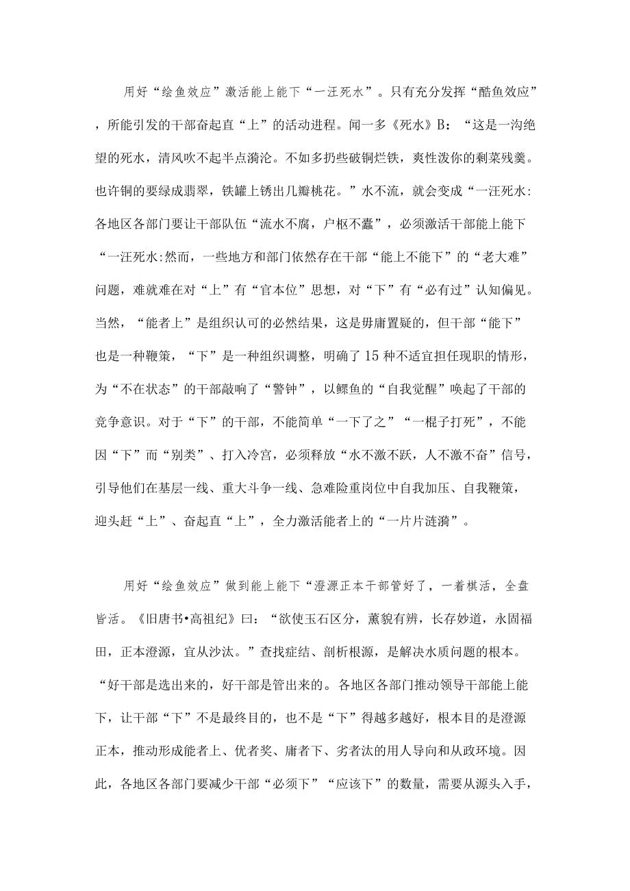 研讨发言：用“鲶鱼效应”激活能上能下“一池春水”.docx_第2页