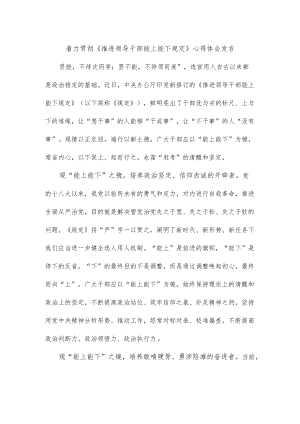 着力贯彻《推进领导干部能上能下规定》心得体会发言.docx