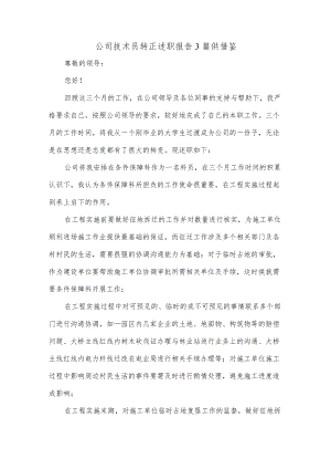 公司技术员转正述职报告3篇供借鉴.docx