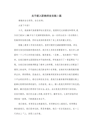 关于新入职教师发言稿3篇.docx