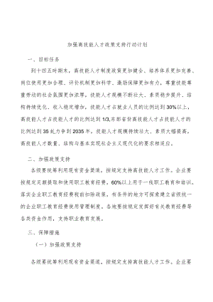 加强高技能人才政策支持行动计划.docx