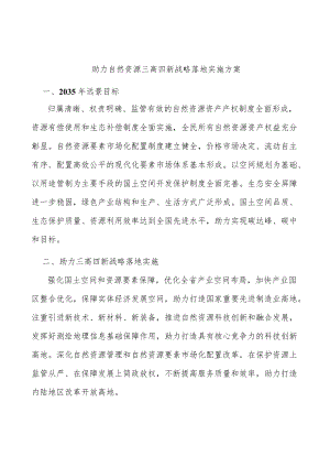 助力自然资源三高四新战略落地实施方案.docx