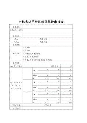 吉林省林草经济示范基地申报表、诚信承诺书、运行监测表.docx