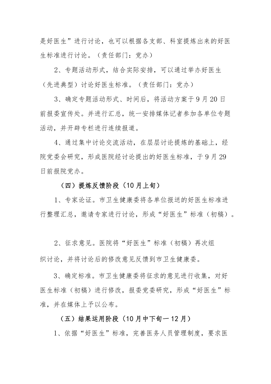 医院好医生标准大讨论实施方案.docx_第3页