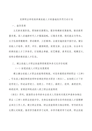 发挥职业学校培养高技能人才的基础性作用行动计划.docx