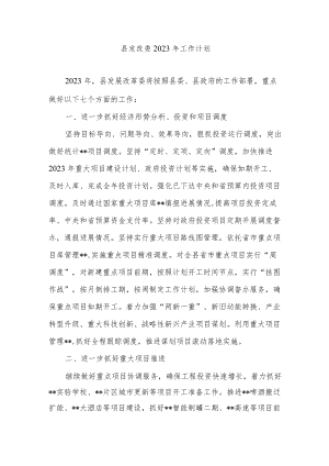 县发改委2023年工作计划.docx