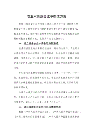 农业水价综合改革整改方案.docx