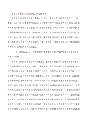 在非公有制经济组织党建工作总结讲稿.docx