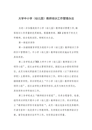 大学中小学（幼儿园）教师培训工作管理办法.docx