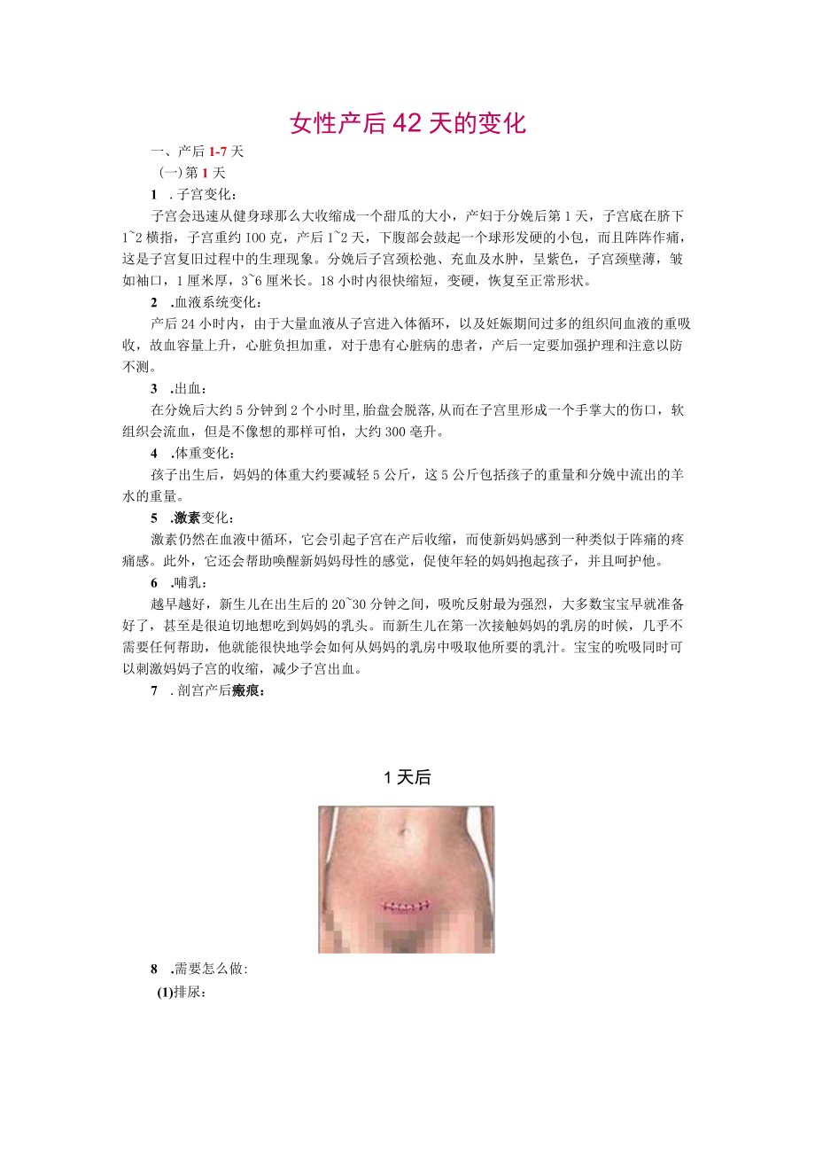 女性产后42天的变化.docx_第1页