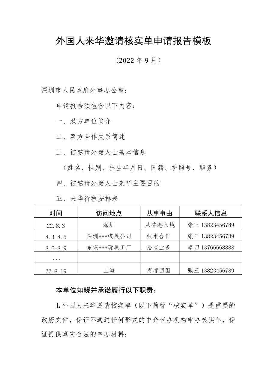 外国人来华签证邀请核实单申请报告.docx_第1页