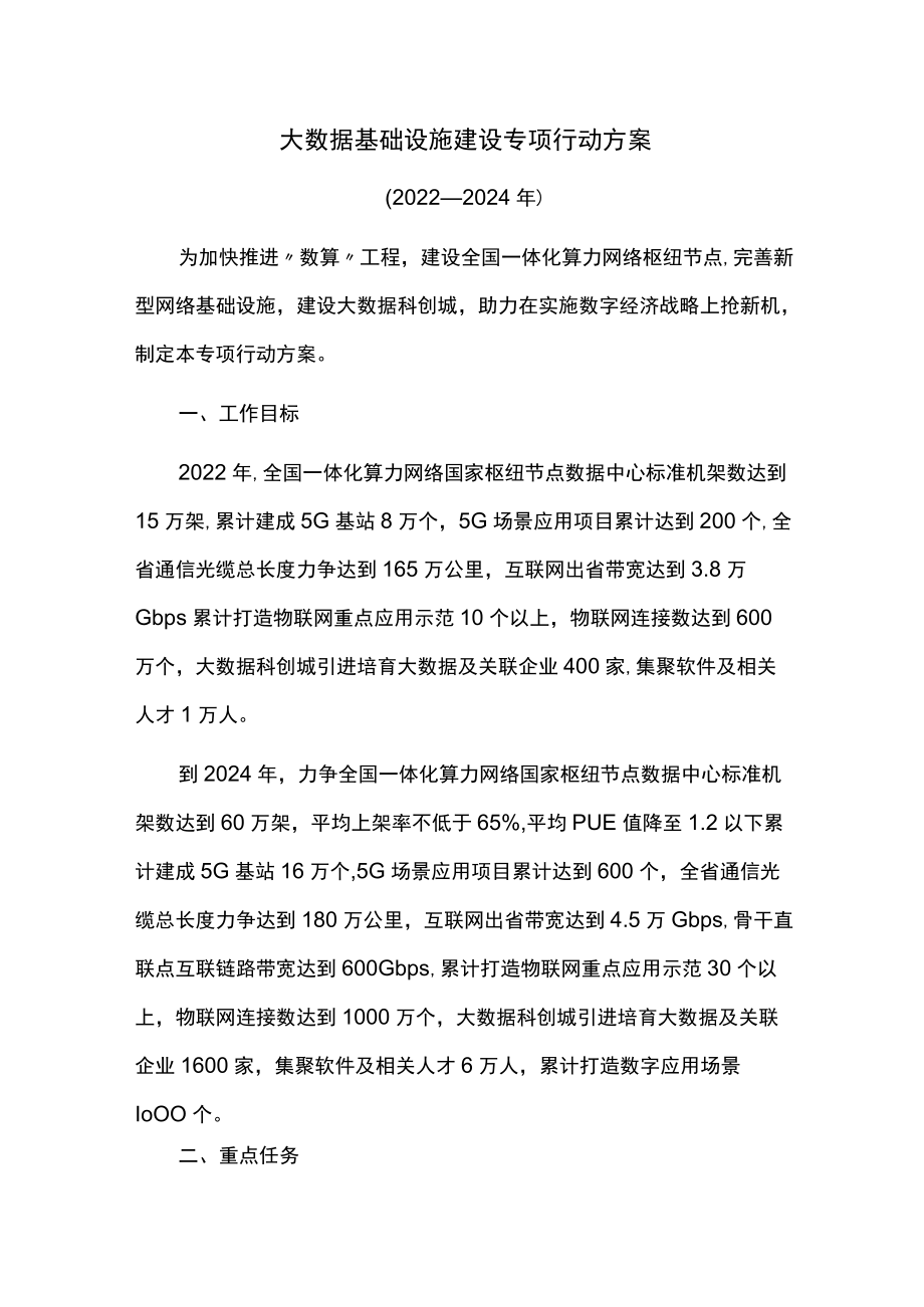 大数据基础设施建设专项行动方案.docx_第1页