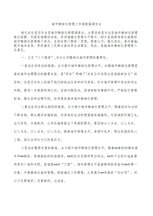 城市精细化管理工作调度强调发言.docx