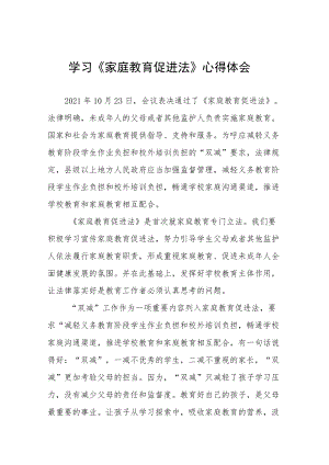 学习《家庭教育促进法》心得体会范文四篇.docx