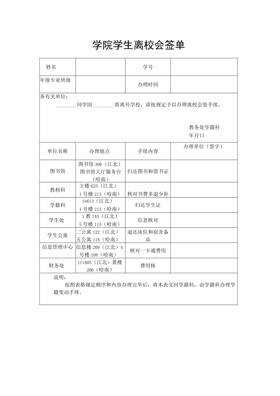 学院学生离校会签单.docx_第1页