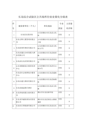 长岛综合试验区公共场所住宿业量化分级表.docx